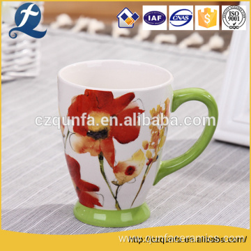 Custom Printed Pattern Ceramic Mug With Handle